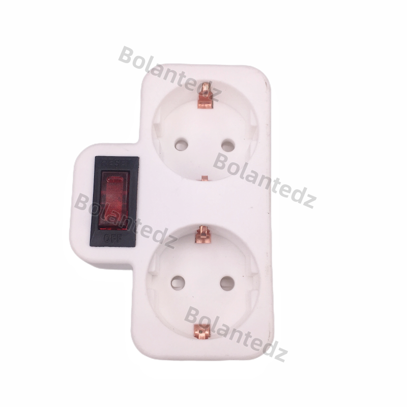 16A European Type Conversion Plug 1 TO 2 Way EU Standard Power Adapter Socket with Switch
