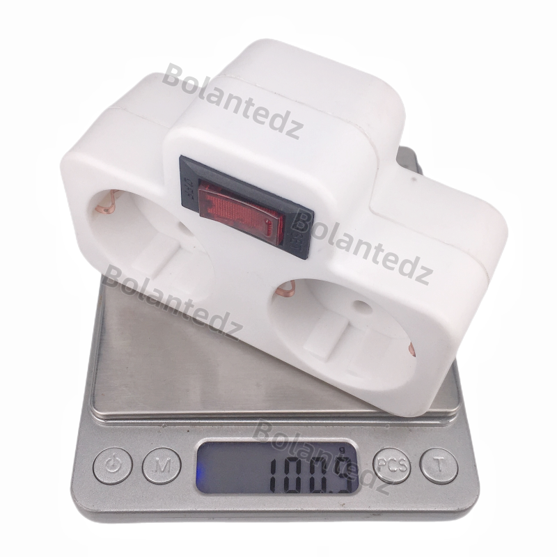 16A European Type Conversion Plug 1 TO 2 Way EU Standard Power Adapter Socket with Switch