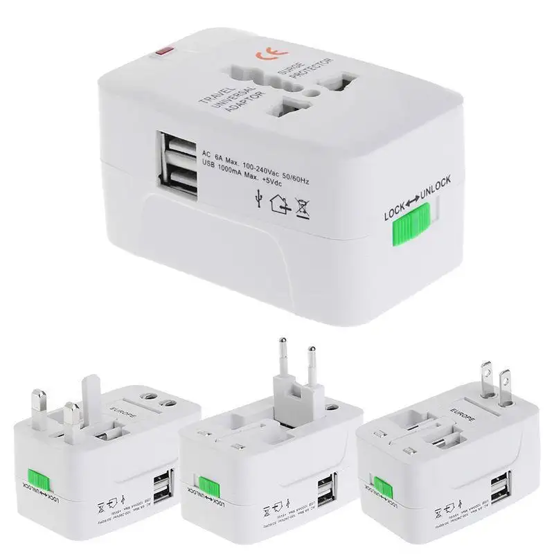 Worldwide International All in One Universal Travel Adaptor Wall AC Power Plug Adapter finterchangeable travel power adapter