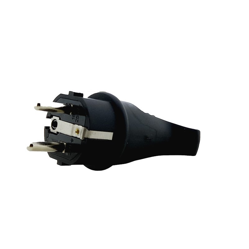 16A Black Rubber Plug Angle With Grounding With 45 Degrees Ring IP44 220-250V For Industrial Applications EU/UK/US Plug Standard