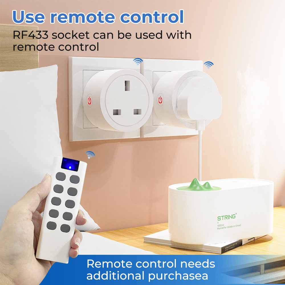 SMATRUL WiFi RF433 Uk Smart Socket Plug Outlet 20A Adapter Power Monitor Wireless Remote Voice Control Timer Smart Life App