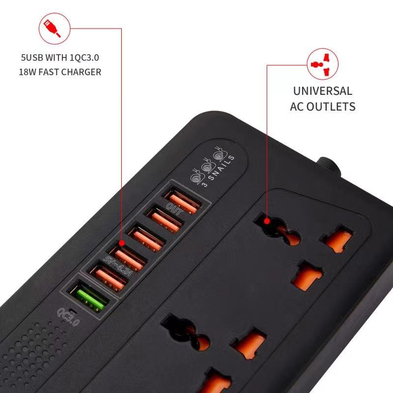 Electrical Sockets And Switches 3ac Plugs With 6usb Evtension Power Socket