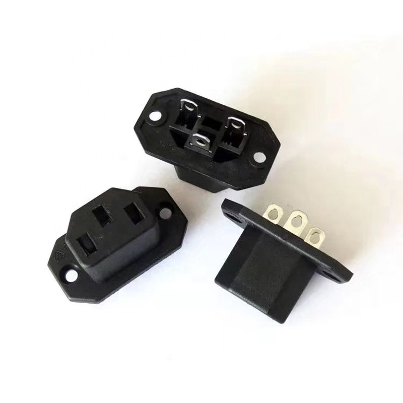 IEC Female Plug AC Power Inlet Medical Industrial Socket Double Fuse 10A Rated Current Auto Parts Electrical Switch Connector