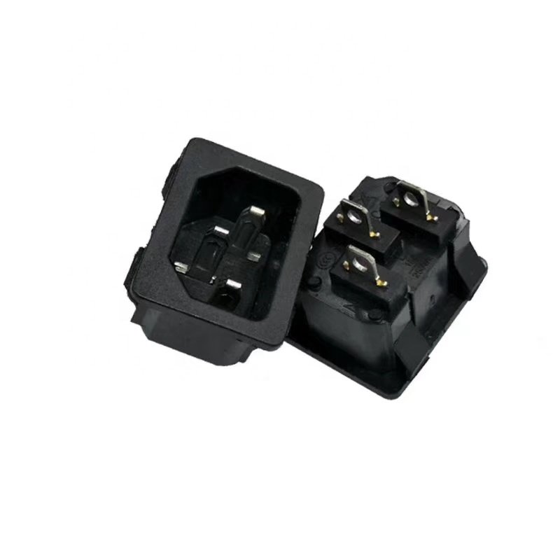 IEC Female Plug AC Power Inlet Medical Industrial Socket Double Fuse 10A Rated Current Auto Parts Electrical Switch Connector