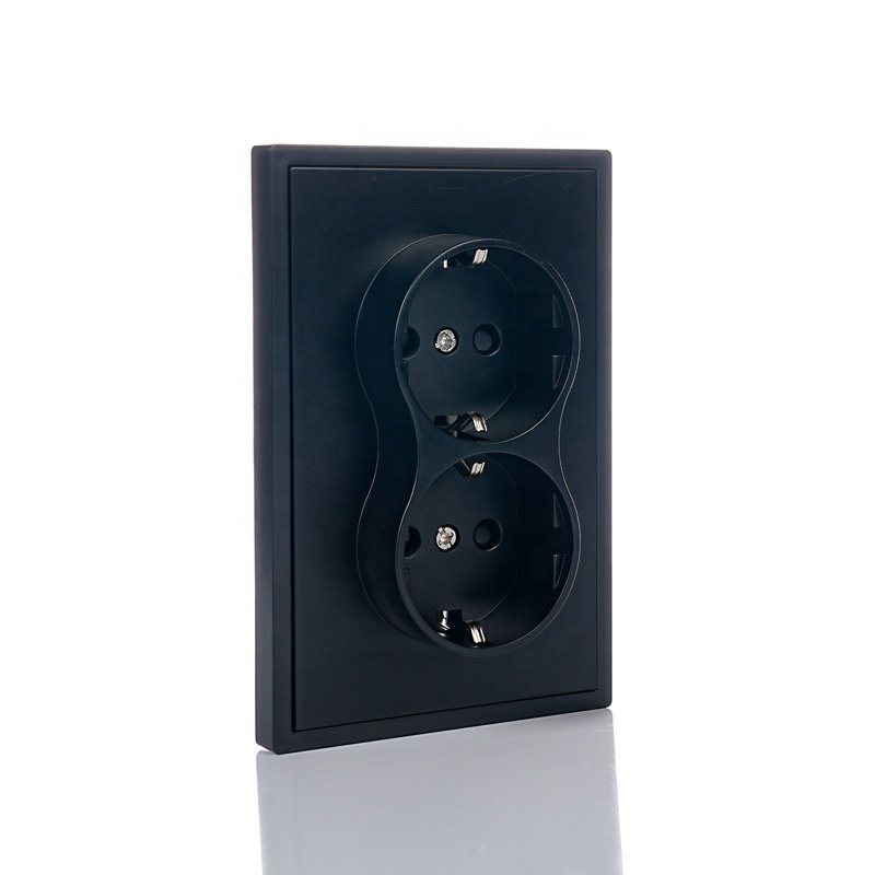 New Design Customizable European Wall Socket Double Germany Socket Powerful Electrical Plug Socket Outlet