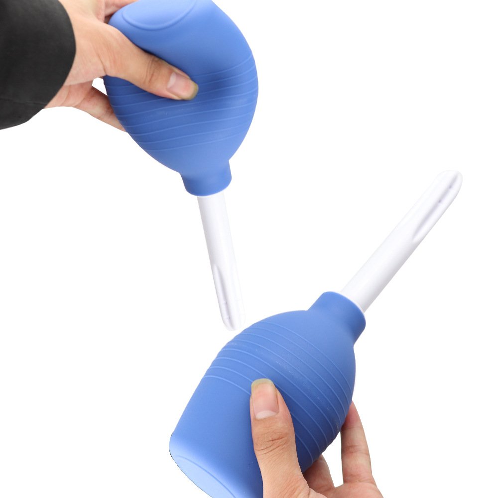 Free Custom Box - Enema Rectal Shower Cleaning System Silicone Gel Blue Ball For Anal Anus Colon Plug