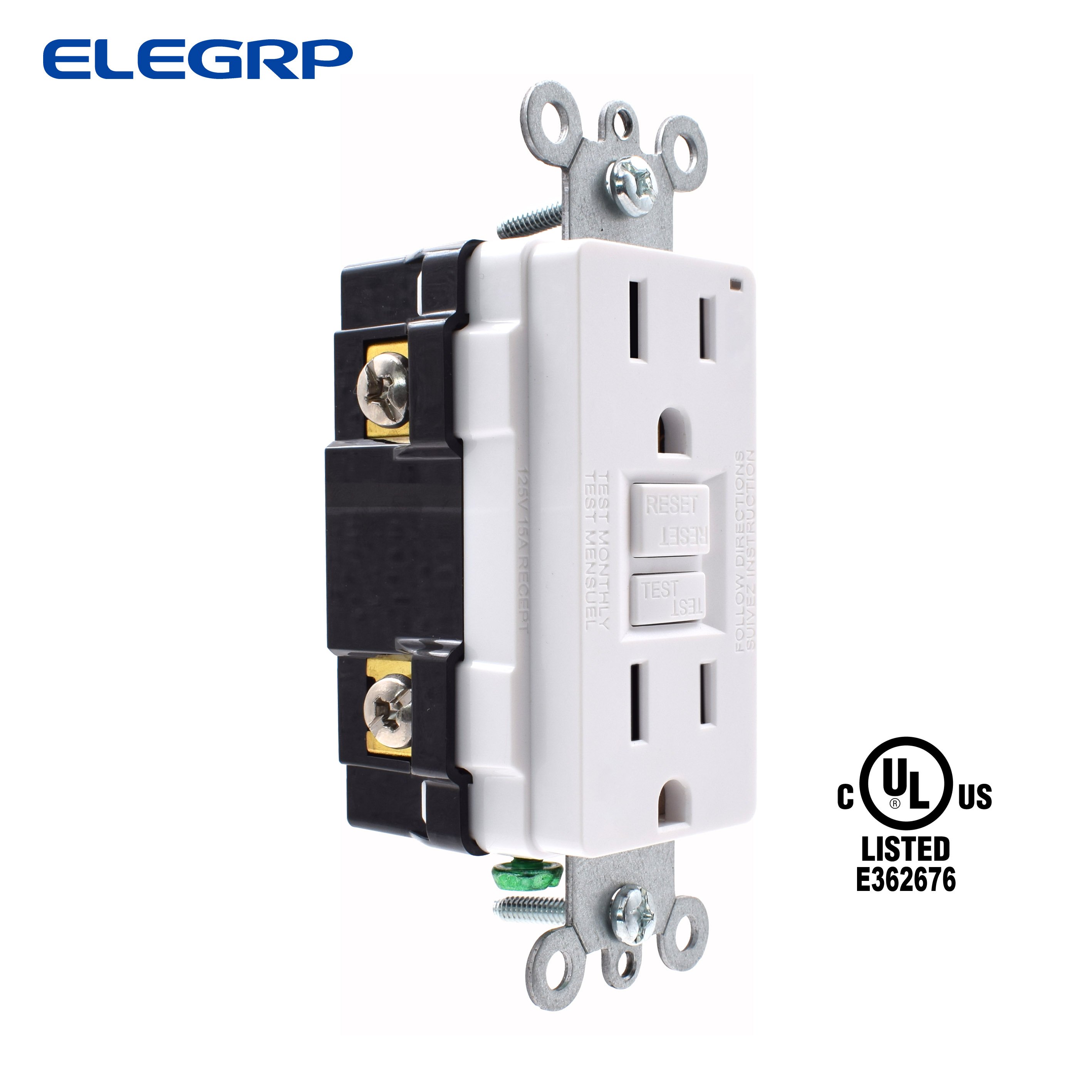 Popular Self-test GFCI for US 15A over 6000 Times NEMA 5-15R ul&cul Listed gfci wall Socket with wall plate