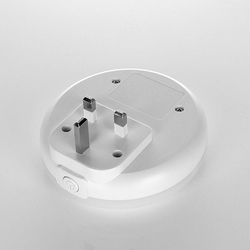 Best Seller Wall Plug LED Light Type C 3 USB Fast Charger US EU UK Outlet Port Round Wall Socket Plug In LED Night Light