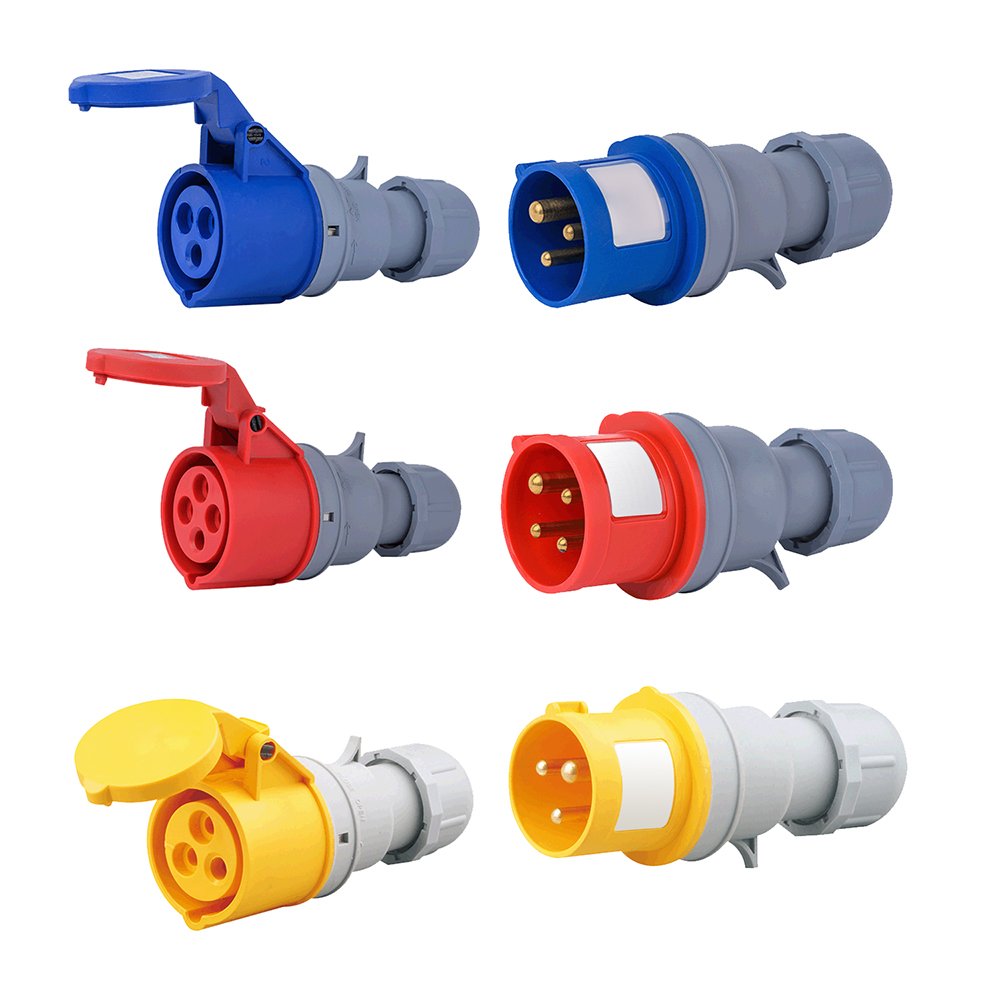 3 Pin 16A Industrial Male And Female Plug 3 Phase Industrial Plugs And Sockets 2 Pin 380V 63A 400 Amp ABS Industrial Plug Socket