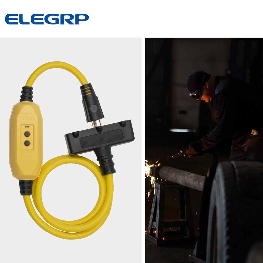 3 Foot In-line Style Auto Reset Self-Test Portable GFCI Extension Cord 3 Prong GFCI Plug with 3-Outlet