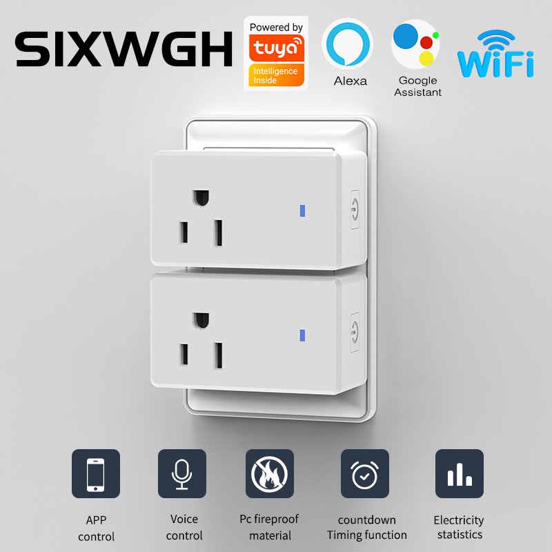 Tuya Smart Electrical equipment and supplies electrical supplies plugs and sockets WiFi US Plug Alexa Adapter
