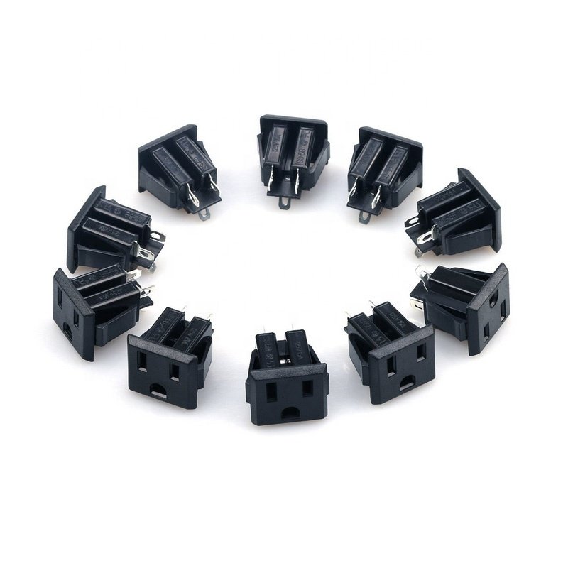 15A 125V AC Panel mounted IEC USA standard black power socket American 3 prong socket for power strip