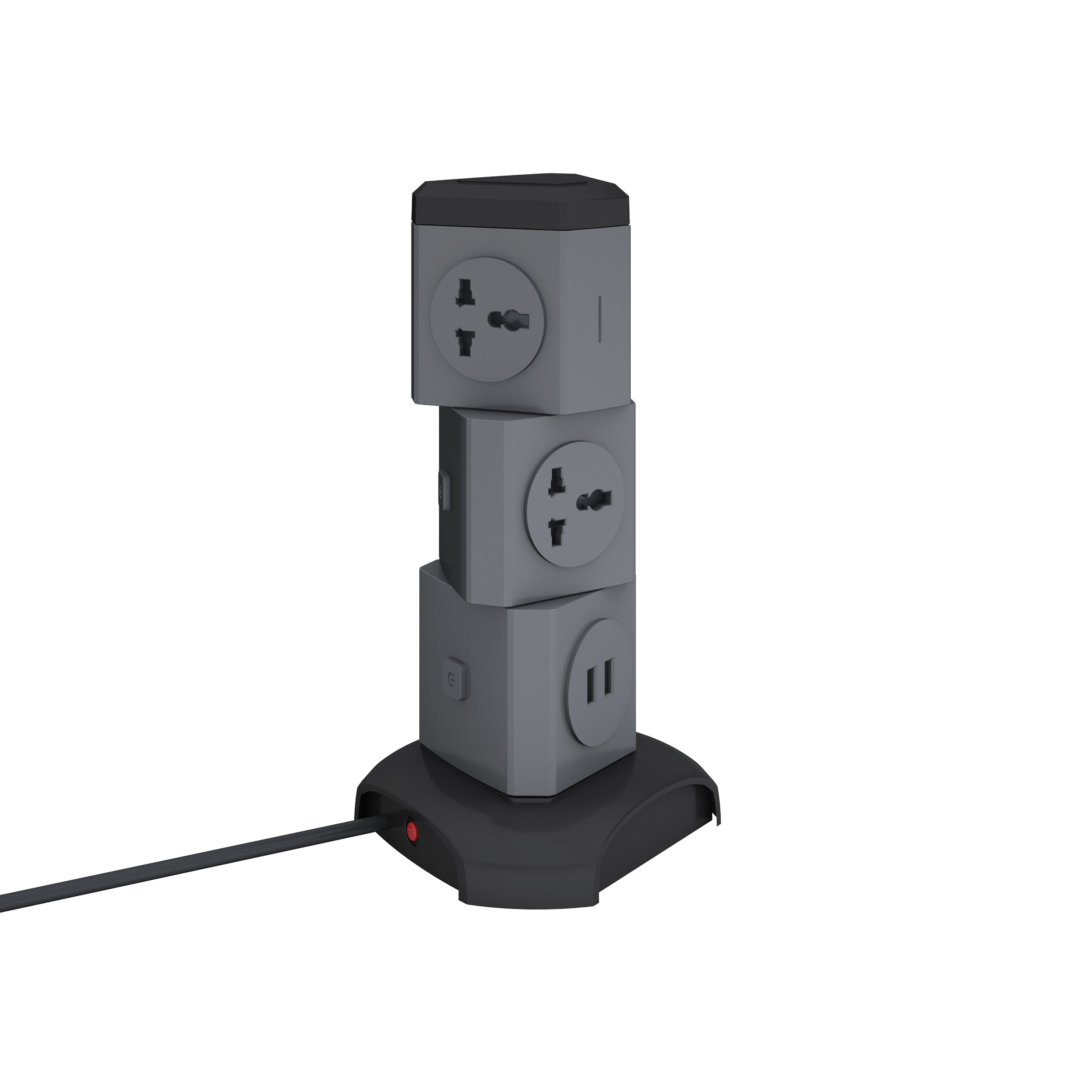Multifunction Home Use Electrical Vertical Rotating Tower Socket Multi Plug With Extension Cord Extension Lead