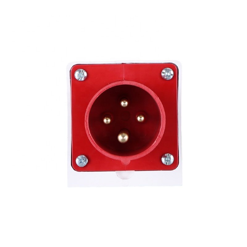 IP44 Industrial Plug Socket 380V 16A 4 Pin Wall Mount Power Plug