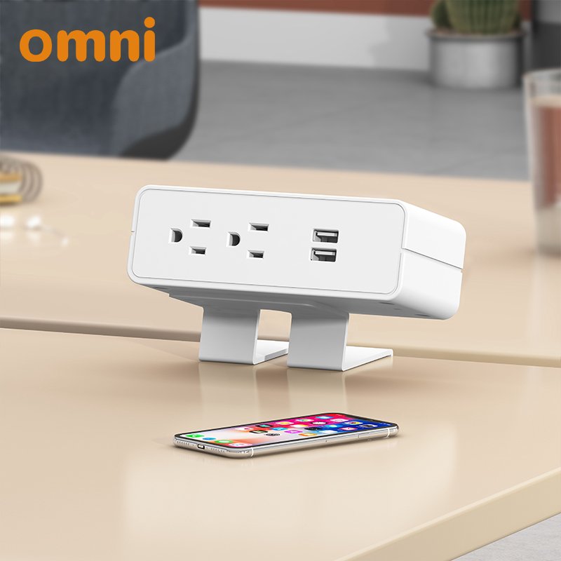 Multiple color tabletop cube 2A plugs outlet 2 USB charger power strip socket for office desk