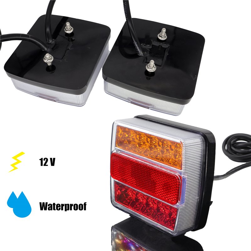 1 Set 10m 7 Pin Plug 12V 16 Led Trailer Towing Light Kit Rear Stop Tail Turn Signal Lights License Number Plate Lamp Truck RV