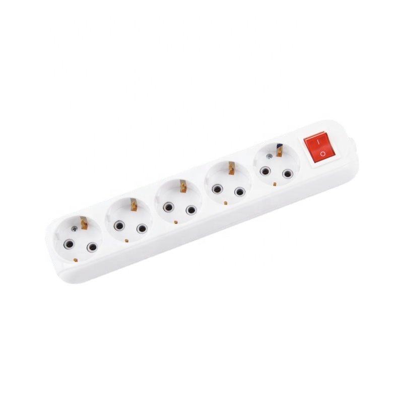 Germany Type Socket 5 Ways 16A Electrical Plug And Socket With Switch