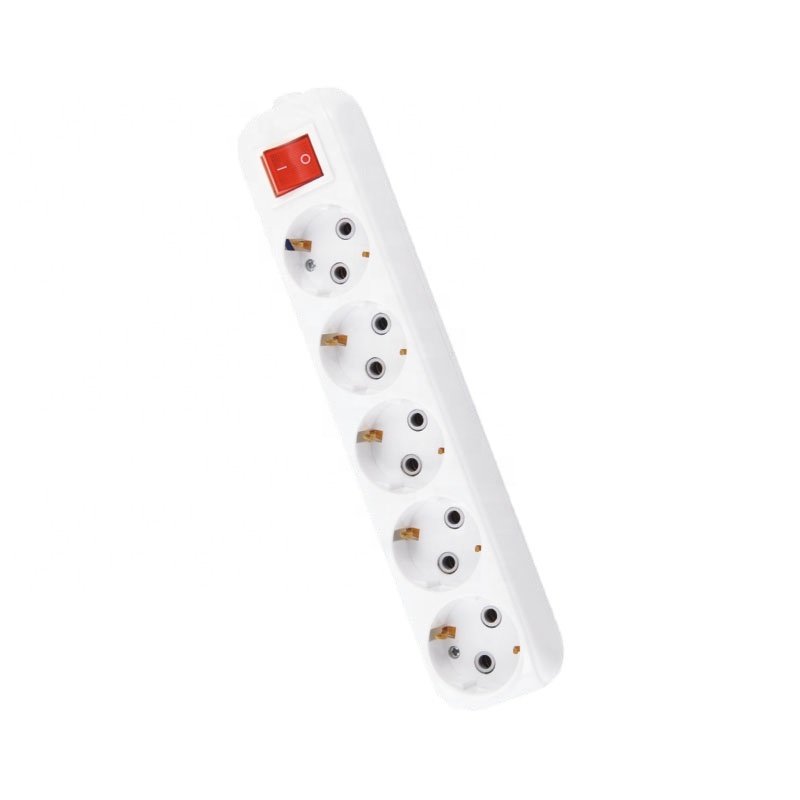 Germany Type Socket 5 Ways 16A Electrical Plug And Socket With Switch