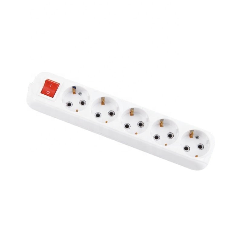 Germany Type Socket 5 Ways 16A Electrical Plug And Socket With Switch