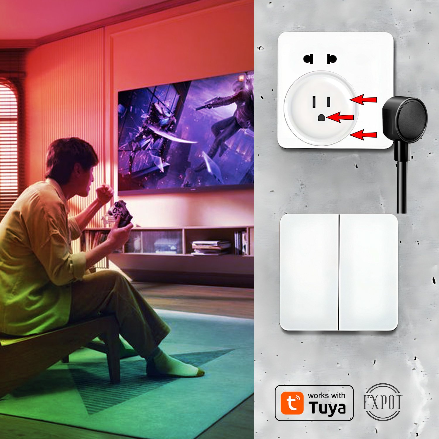 Wholesale10a Remote Control Wifi Smart Plug Socket Wall US Tuya Socket Plugs Work with Alexa and google home