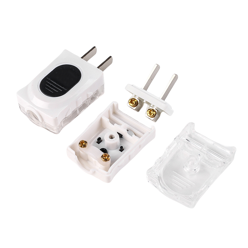 Lowest price Flame retardant PC integrated copper two pole rotary plug high power new material translucent white plug