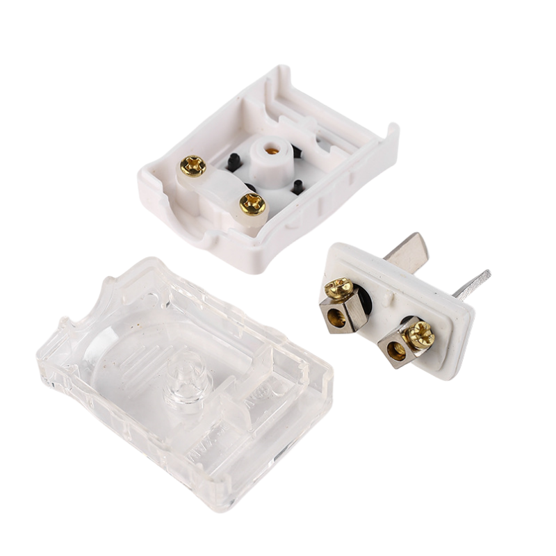 Lowest price Flame retardant PC integrated copper two pole rotary plug high power new material translucent white plug