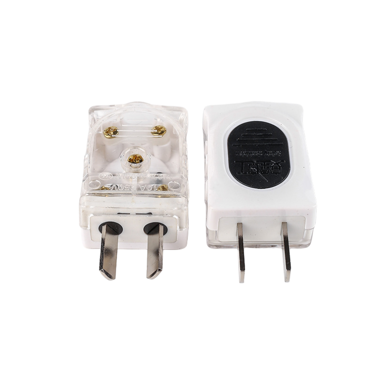 Lowest price Flame retardant PC integrated copper two pole rotary plug high power new material translucent white plug