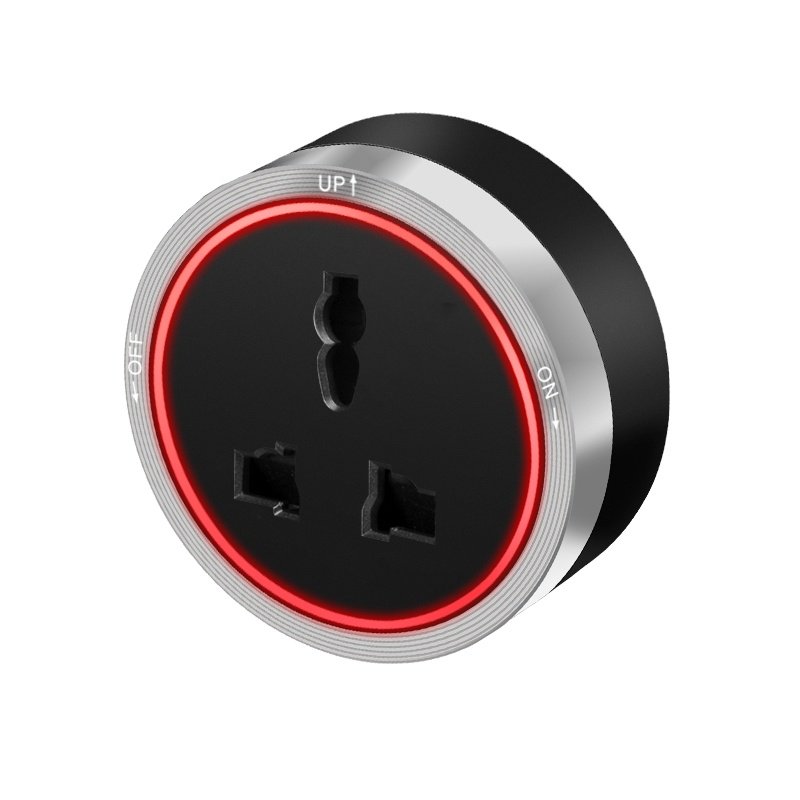 new design power track socket Universal Multiple adapter plug with red LED light