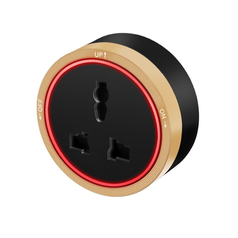 new design power track socket Universal Multiple adapter plug with red LED light