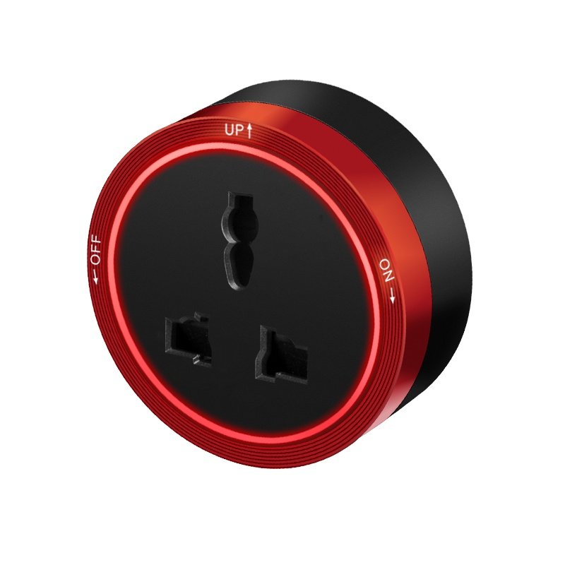 new design power track socket Universal Multiple adapter plug with red LED light
