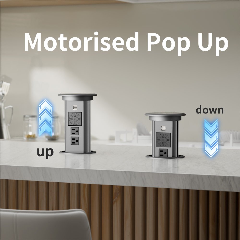 Modern Kitchen desktop Cabinet wrench tools sockets switches and electrical power Desktop Smart electrical EU 240V plugs