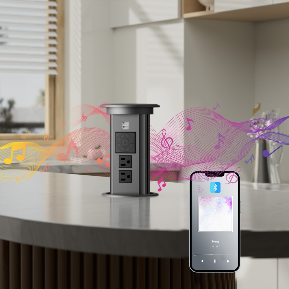 Modern Kitchen desktop Cabinet wrench tools sockets switches and electrical power Desktop Smart electrical EU 240V plugs