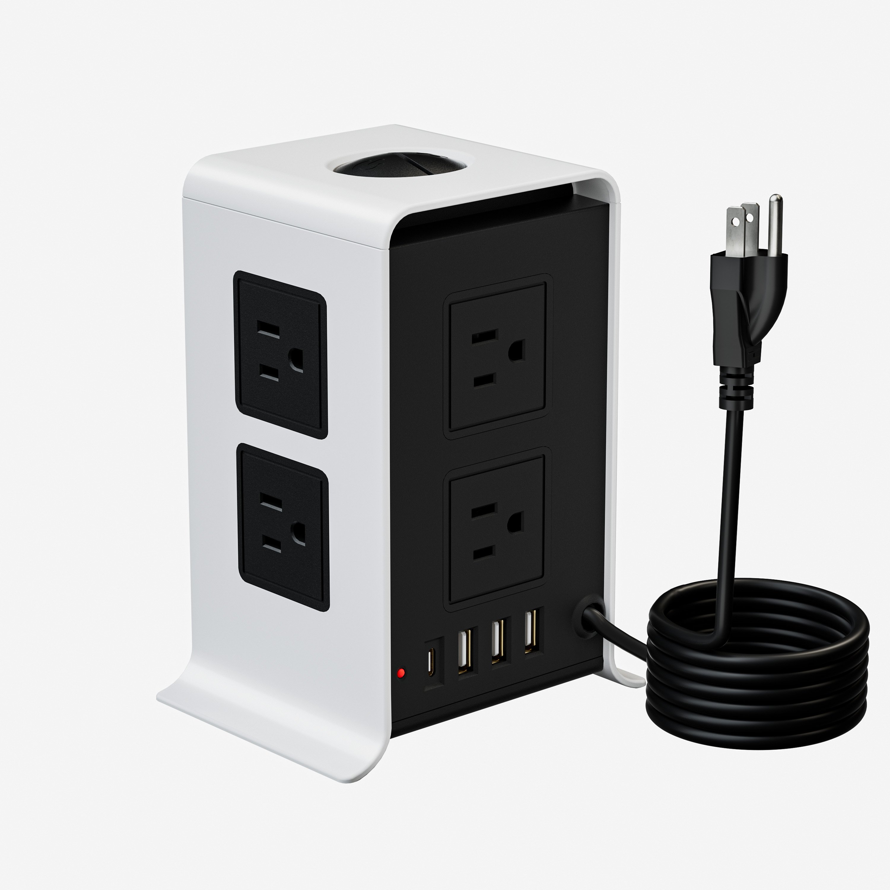 Factory custom 8 way 4 USB Ports Usb Outlet Surge Protector Plug Socket