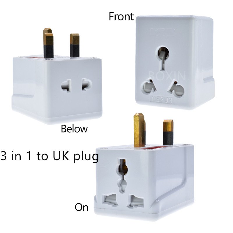 Universal travel power adapter plug SA/US/EU/AU to 3 pins UK plug 13A 250V South Africa to British standard conversion plug