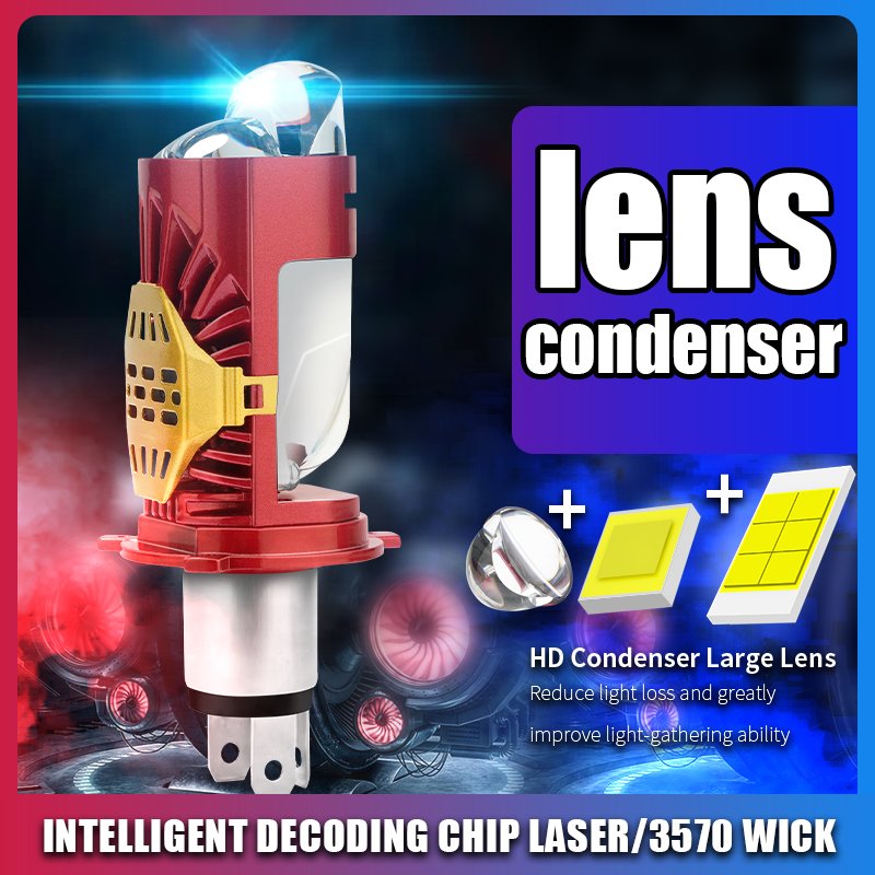 Mini Projector Lens Bulb Canbus H4 LED Headlights 35W/Bulb Plug&Play Bi-LED Lens Headlight For Car/Motorcycle Turbo Auto Lamps