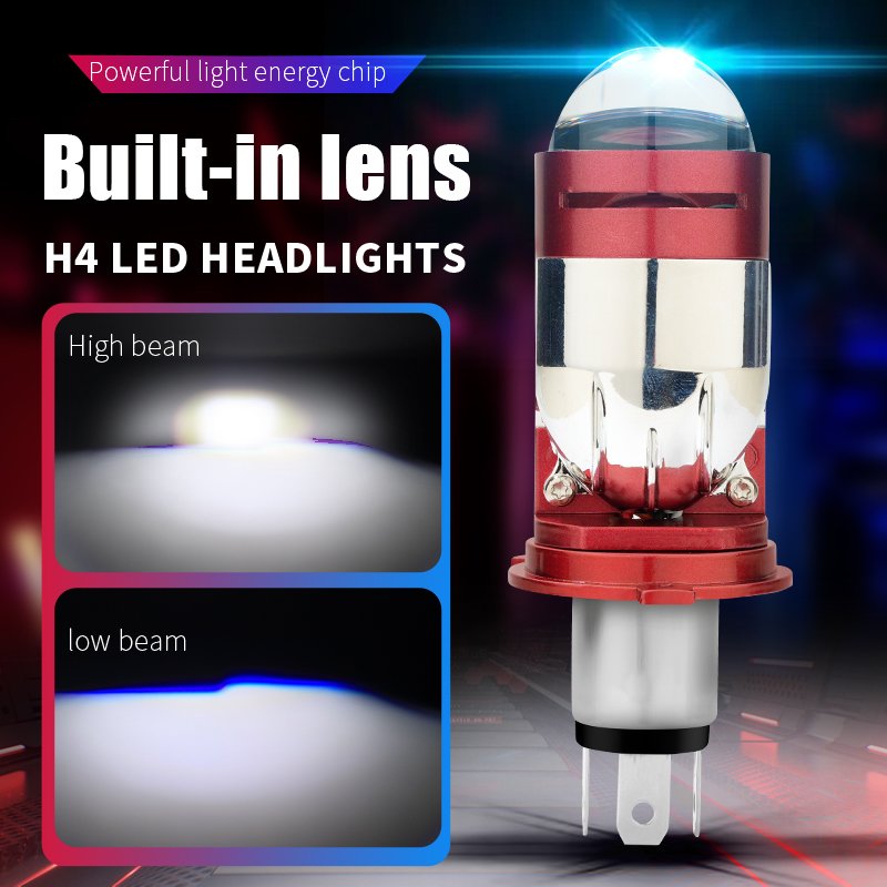 Mini Projector Lens Bulb Canbus H4 LED Headlights 35W/Bulb Plug&Play Bi-LED Lens Headlight For Car/Motorcycle Turbo Auto Lamps