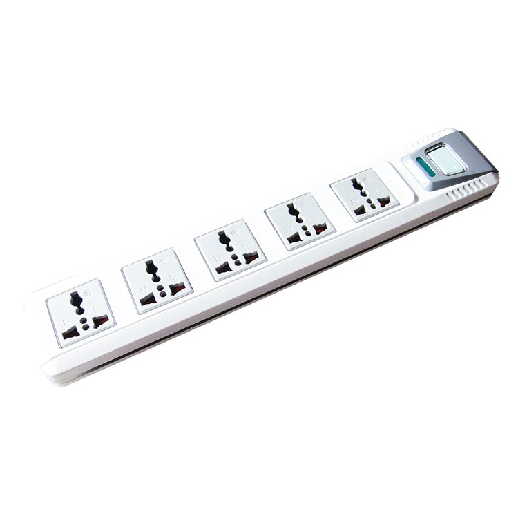Centre Button Customize Extension Socket With 5 Outlet Universal Plug
