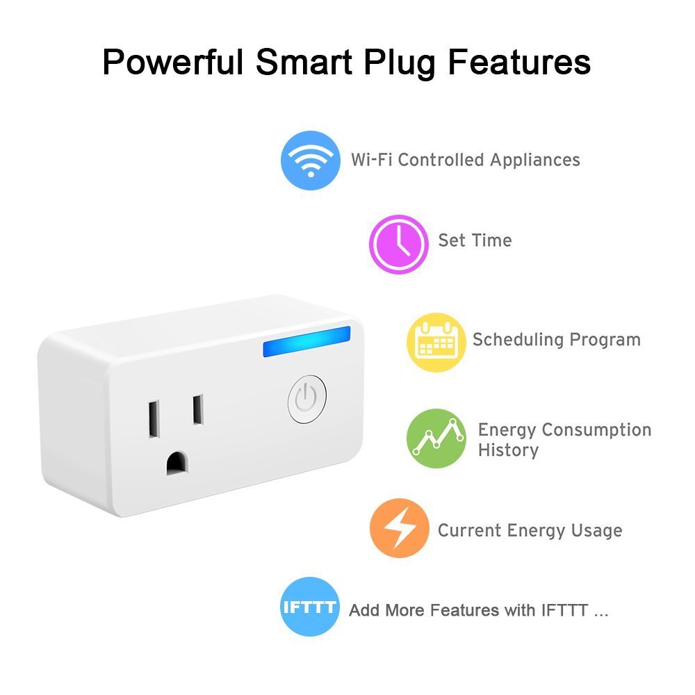 tuya smart home appliance plug socket app remote control no hub alexa google home power consumption 16A timer plug outlet