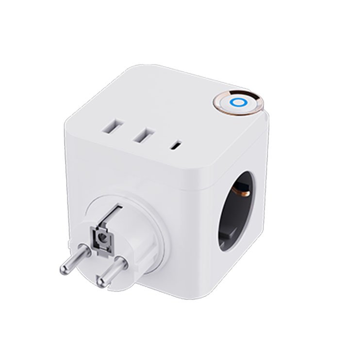 2023 New Arrival European Power Cube Universal EU Plug USB and Type C wall chargers Adapters with colorful switch