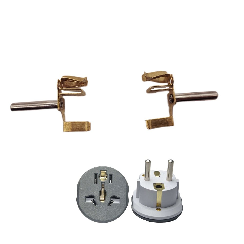 Universal Euro Accessories Electric Power Stamping Part Power Socket Brass Part For Adaptor Socket And Plug