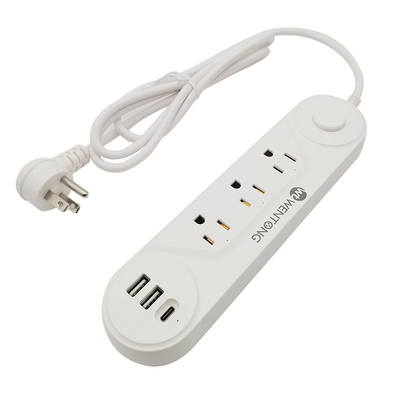 American standard 4 socket 2U1C PD30W multifunctional wall plug in expansion socket with switch