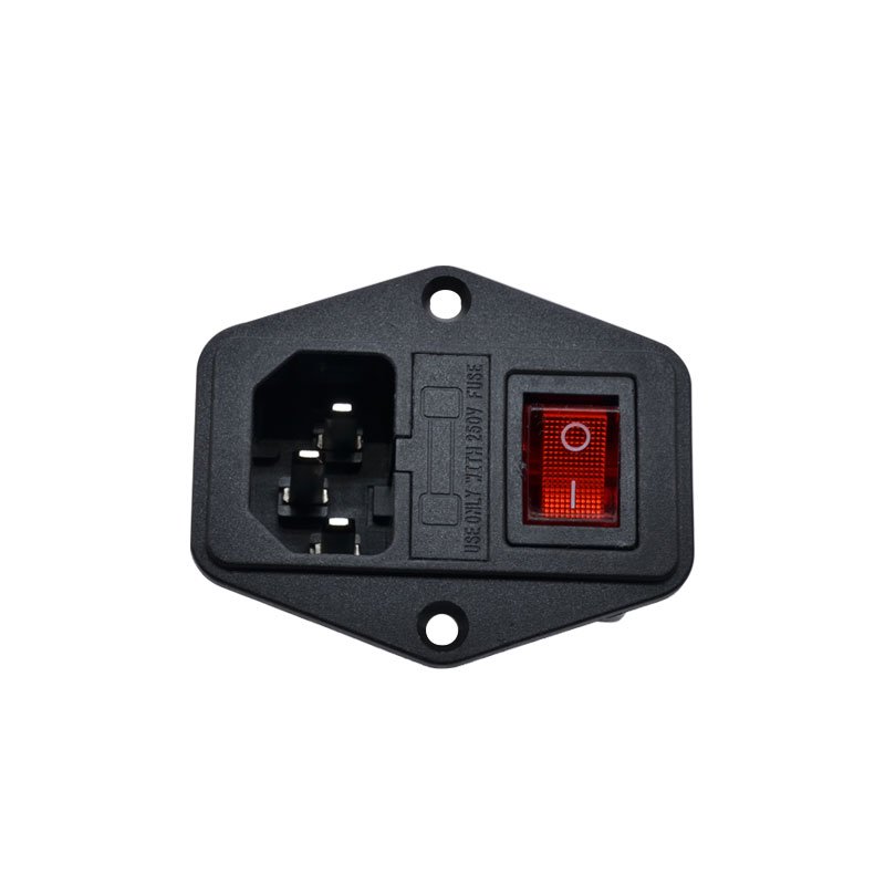 3-in-1 AC jack Female Male Socket IEC 320 C14 Female IEC60320 C16 inlet Power Socket 10A 250v Plug with mount fuse and switch