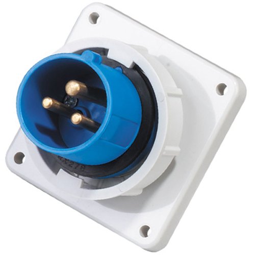 400v 16amp 3pin 6 phase ip67 red panel mounted plug