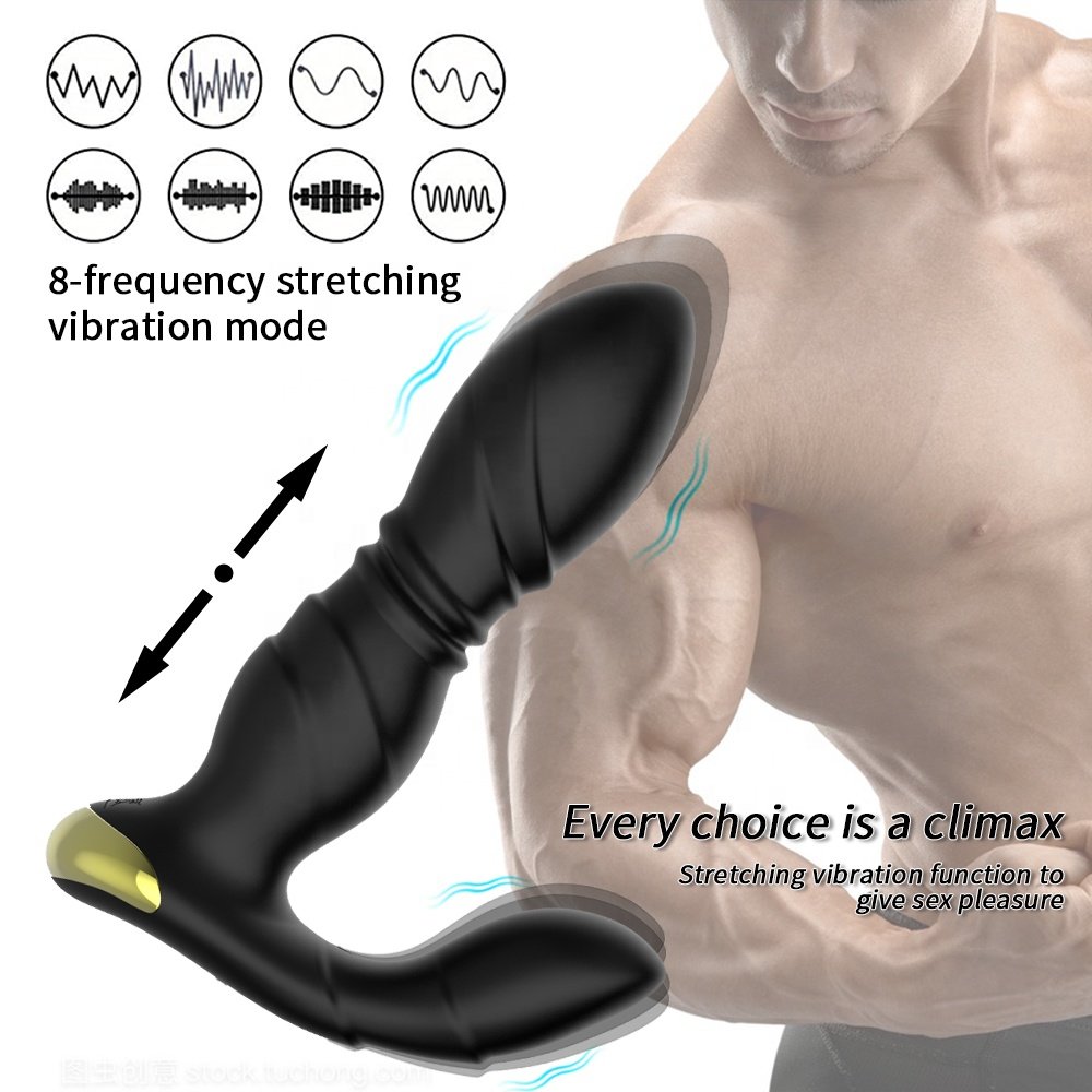 Real Thrusting Anal Vibrator Sex Toy with Remote,8 Thrusting & 8 Vibration Modes Prostate Massager Vibrating Butt Plug for Men