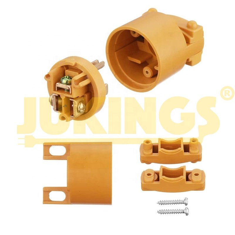 15 Amp Replacement Plug/Connector Set, 125 Volt NEMA 5-15P Straight Blade Plug Grounding Type/CUL listed