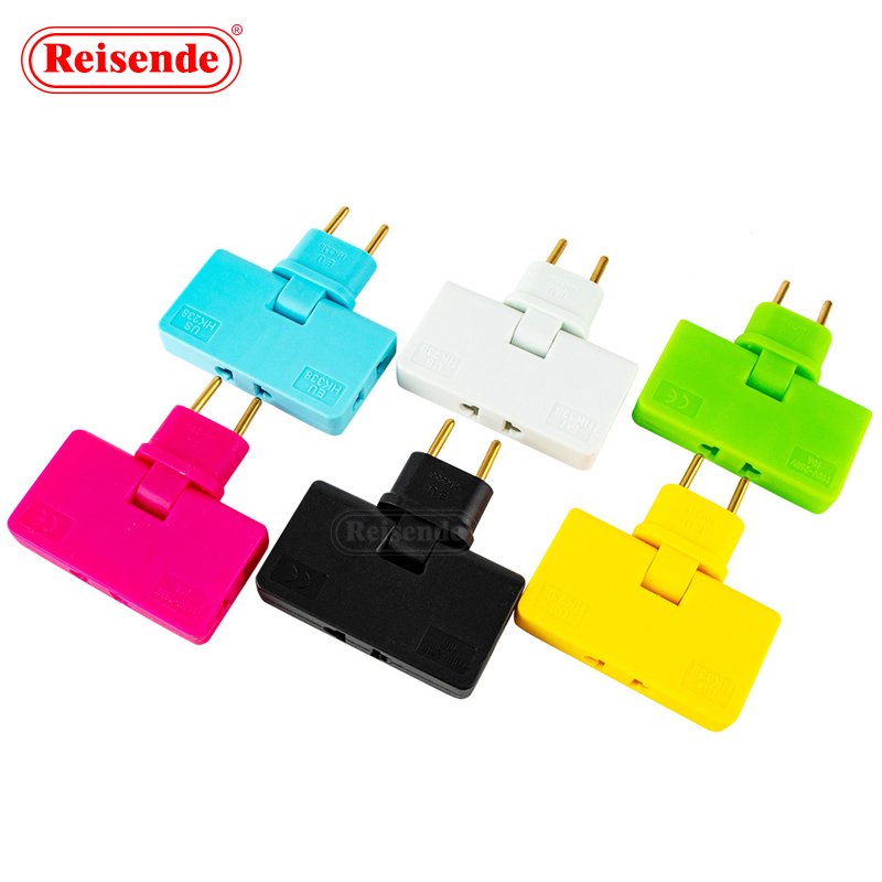 3 Way Flat Wall Outlet Extender AC Adapter 2Pin Swivel Mini Indoor Power Outlet expander Plug USB Extension Plug