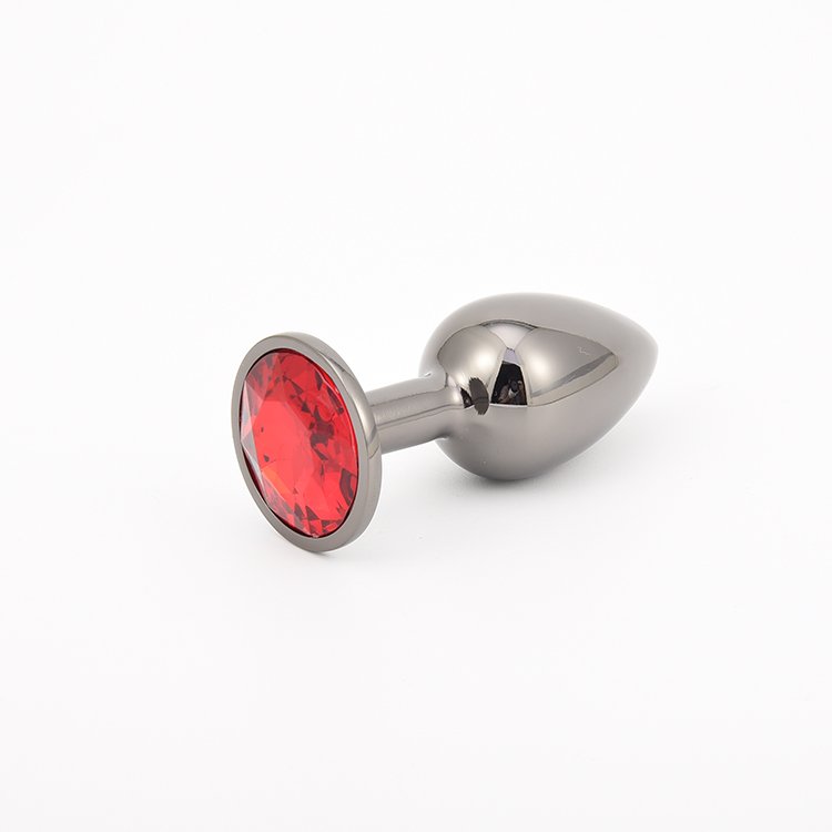 Metal Black Anal Butt Plug With Heart Bottom Colorful Decoration Masturbator For Adult Anus Massage Sex Toy