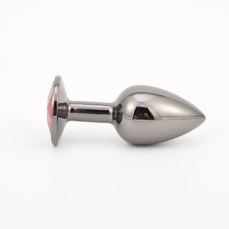 Metal Black Anal Butt Plug With Heart Bottom Colorful Decoration Masturbator For Adult Anus Massage Sex Toy