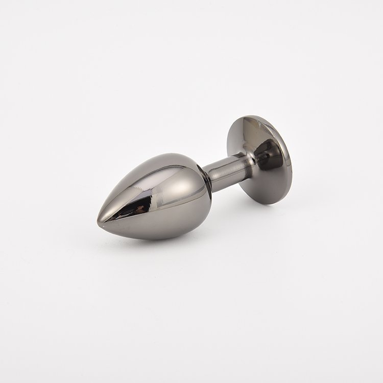 Metal Black Anal Butt Plug With Heart Bottom Colorful Decoration Masturbator For Adult Anus Massage Sex Toy
