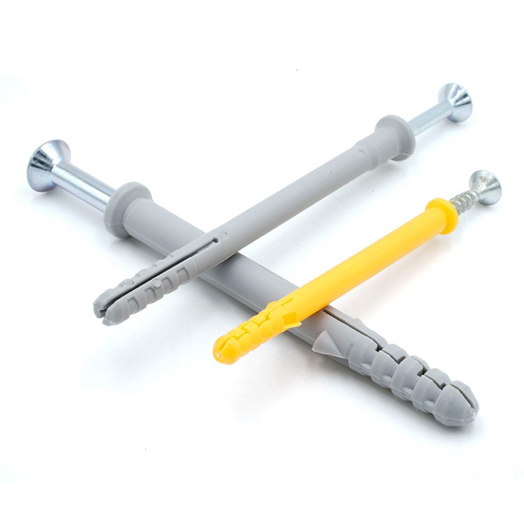 China Factory 6mm 8mm 10mm Concrete Anchor Screws Nylon Plastic Anchor Wall Plug